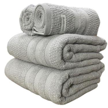 Imagem de Jogo Toalha Banhão Buddemeyer Vanilla Extra Soft Algodão 4 pçs, CINZA 