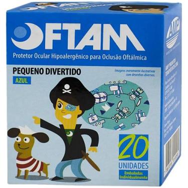 Imagem de Protetor Ocular Oftam Divertido Azul Tam P - 20 unidades - Amp