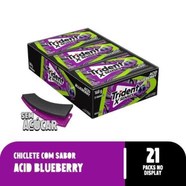 Imagem de Chiclete Trident XSense Blueberry Acid 8g com 21 unidades - Mondelez