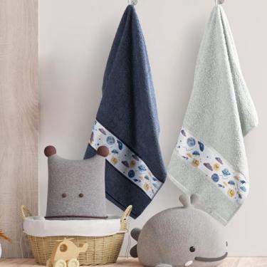 Imagem de Toalha Felpuda Grande Infantil Bebe 70x130 Algodão Saida de Banho - LF