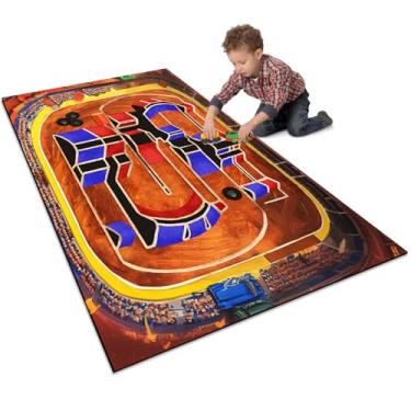 Imagem de Tinideya Tapete infantil para arena, tapete infantil de 1,2 x 1,8 m com suporte de borracha, antiderrapante, tapete infantil de carro para quarto, sala de jogos, sala de aula, berçário