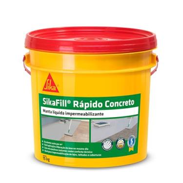 Imagem de Sika - Impermeabilizante líquido - SikaFill Rápido Cinza Concreto – Borracha Liquida- Fácil de aplicar - Balde 15Kg