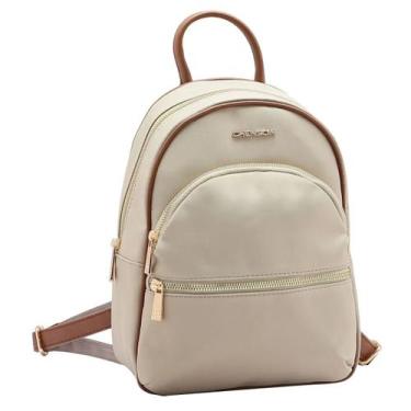 Imagem de Mochila Chenson Pequena Feminina Nylon Microfibra 8184601, Bege