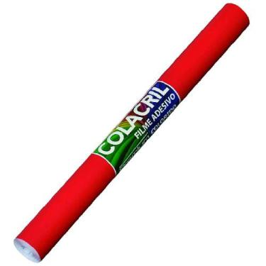Imagem de Plástico Adesivo Colacril 45cmX10m Vermelho