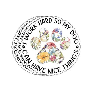 Imagem de (3 peças) Adesivo I Work Hard So My Dog Can Have Nice Things, frases engraçadas, frases engraçadas, decalque de vinil para copo, laptop, Kindle, garrafas de água, livros, telefone, presente para