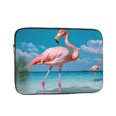 Imagem de Capa para laptop flamingo na água, bolsa para laptop, capa protetora para notebook de 15 polegadas
