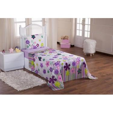 Imagem de Cobre leito infantil  2 pecas - garden lilas - Enxovais Aquarela LTDA