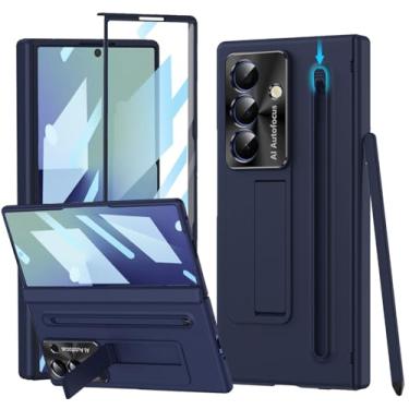 Imagem de YQODSZ Capa para Samsung Galaxy Z Fold 7 com suporte para caneta S e caneta Stylus, Z Fold7 capa de celular de corpo inteiro com protetor de tela de suporte, protetor de câmera, antiarranhões, capa