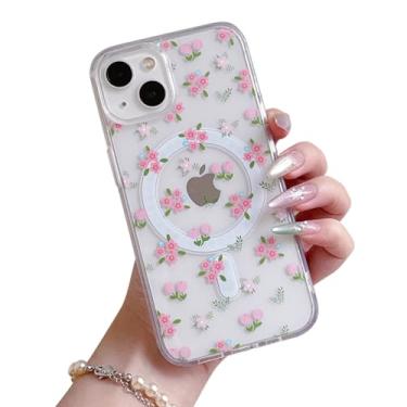 Imagem de QLTYPRI Capa magnética para iPhone 11 compatível com Magsafe, linda flor floral estética capa de telefone fina transparente antiamarelamento à prova de choque para meninas e mulheres - floral