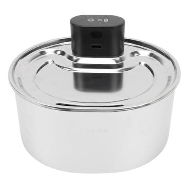 Imagem de Asixxsix Fonte de água de Gato Sem Fio, 108 Onças de Aço Inoxidável Fonte Automática de Animais de Estimação Com Sensor de Movimento e Separação de Eletricidade da água