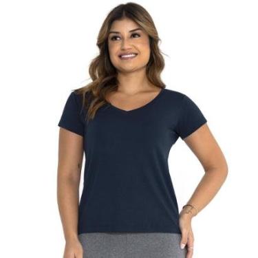 Imagem de Blusa Feminina Manga Curta Águas Claras Academia Camisa Básica Leve Gola V Esportiva Caminhada-Feminino