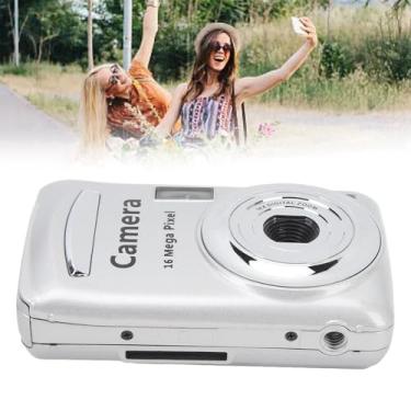 Imagem de Câmera digital de 16 MP, câmera de vídeo HD com zoom 16X, filmadora compacta 1080p com tela LCD de 5 cm, câmera de vlogging leve para crianças, estudantes e adultos (cinza prateado)
