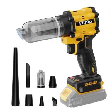 Imagem de Fiihio Soprador de folhas sem fio, sem escova, motor potente de alta velocidade 100.000 RPM compatível com bateria Dewalt 20V MAX, sopradores de ar de mão para carro, casa, limpeza de oficina (bateria