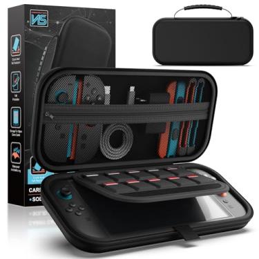 Imagem de XIONZIJA Carrying Case for Nintendo Switch 2 with Snowflake Velvet Lining & PU Protective Hard Shell - Portable Switch 2 Travel Case with 10 Game Card Slots and Pockets for Console and Accessories.