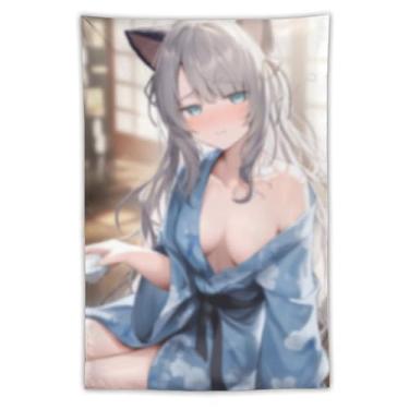 Imagem de LIEGBMEU Sexy Bikini Hot Anime Girl Tapeçaria 101.6 cm x 152.4 cm Interior Exterior Wall Quilt Art Decoração de Tapeçaria Caprichosa, AF160