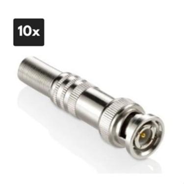 Imagem de 10x Conector BNC Mola e Parafuso para Câmera de Segurança Plug Macho para Vídeo