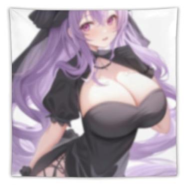 Imagem de LIEGBMEU Tapeçaria de biquíni sexy anime menina 152.4 cm x 152.4 cm interior exterior parede colcha arte decoração de tapeçaria caprichosa, AF243