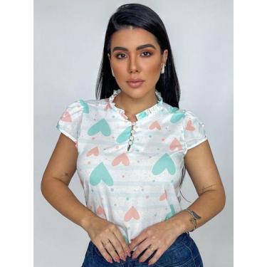 Imagem de Blusa Social Feminina em Crepe Estampada - Maria Li Modas, Verde, M