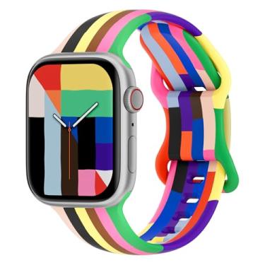 Imagem de Pulseiras esportivas para Apple Watch 40/41/38/44/45/46/42 mm, para mulheres, crianças e homens, de silicone reciclado compatível com Apple Watch Series 10/9/8/7/6/5/4/3/SE 2nd Ultra/2 49 mm