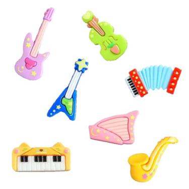 Imagem de Amuletos de resina para baixo para guitarra - 42 peças enfeites de artesanato de guitarra de resina, berloques de instrumento musical, contas, cabochão, modelos para scrapbooking faça você mesmo