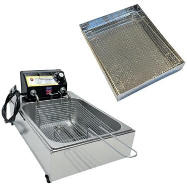 Imagem de Kit Fritadeira Elétrica Industrial Cuba Antichamas 5 Litros com Escorredor M(220)