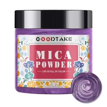 Imagem de GOODTAKE Pó de mica, pigmento mineral de grau cosmético natural para artesanato DIY, arte de resina, sabonete, coloração de velas, arte de unhas e tinta de resina epóxi - não tóxico e ecológico (roxo