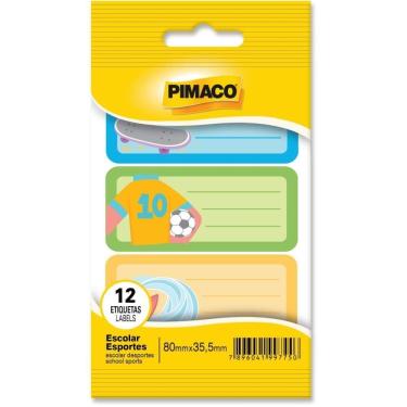 Imagem de Etiqueta Escolar Decorada Esportes 80x35,5mm 12 Etiq. Pimaco