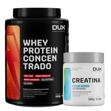 Imagem de Combo Dux - Whey Protein Concentrado 900g - Sabor Neutro (sem sabor) + Creatina Monohidratada 300g