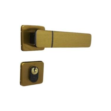 Imagem de Fechadura Capri Roseta Bronze Latonado para Porta Externa - Mgm, Taman