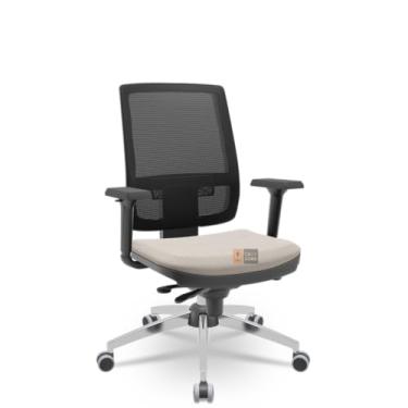 Imagem de Cadeira Brizza Tela 3D Slider Cromada Sem Apoio NR17 Plaxmetal Ergonomica (Poliéster Fendi)