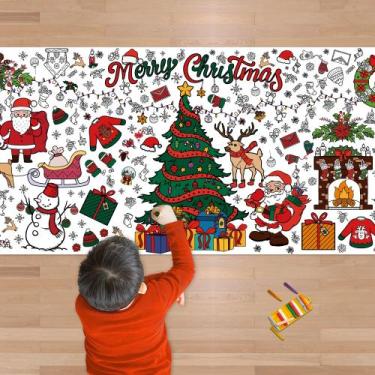 Imagem de Pôster para colorir/toalha de mesa OHOME Xmas for Kids 76x183cm