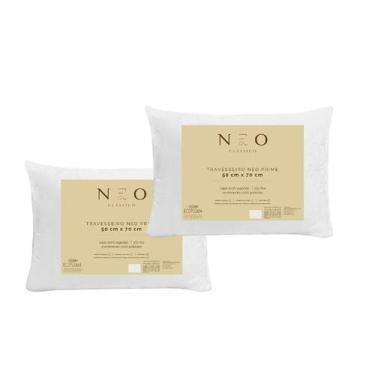 Imagem de Kit 2 Travesseiros Neo Prime Ecopluma 100% Algodão 50cmx70cm - Camesa
