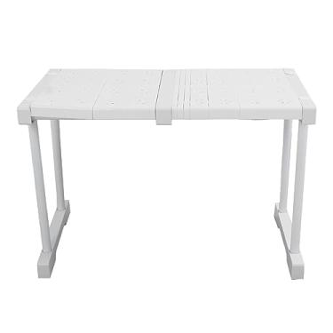 Imagem de Prateleira Expansível Ajustável de 55 Kg para Armazenamento de Armários, Divisória Em Camadas para Armários, Armários, Lavatórios (Comprimento 37‑48 cm/14,6‑18,9 pol.)