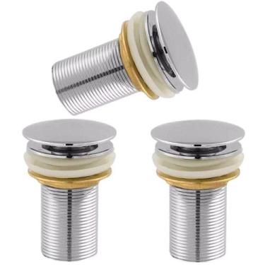 Imagem de Kit 3 Válvula Click Lavatorio 1 1/4 Metal Inox Cuba Tanque - Zrz