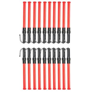 Imagem de Bastao Sinalizador Kit 20 Uni Fluorescente Transito Manobrista Engarra