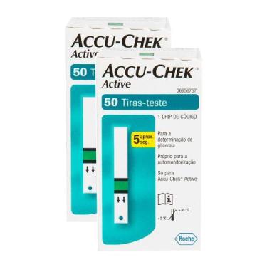 Imagem de Kit 2 Accu-Chek Active Tira Teste 50 Unidades