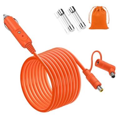 Imagem de YEZriler Cabo de carregamento de carro 14AWG para estação de energia portátil Jackery Explorer 3000 2000 1500 1000 500 880 550 300 290 240 160 carregador de isqueiro cabo adaptador CC com plugue