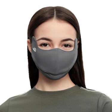 Imagem de OHGOLF Capa de proteção solar FPS 50+ anti-UV feminina máscara de verão protetora para os olhos cobertura facial respirável SLF5M043T, Cinza escuro, Tamanho Único
