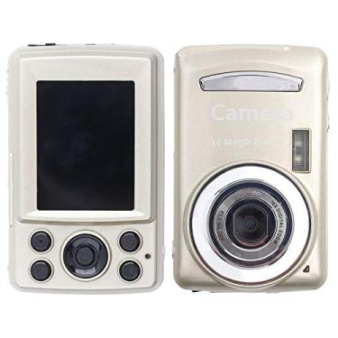 Imagem de Câmera digital, câmera de vídeo digital com zoom 16 MP de 16 MP, câmera compacta 30FPS 720P com tela LCD de 2,4 polegadas, visão noturna, estudantes, meninos e meninas (ouro)