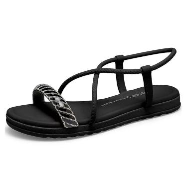 Imagem de Sandalia Feminina Facil Calce Brilho Flatform Dakota Y6992