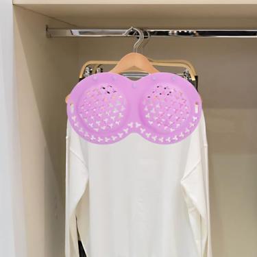 Imagem de Bolsa de lavagem de sutiã de silicone para lavanderia, kit de lingerie protetora antideformação fácil de usar, bolsa de roupa íntima de malha para lavadora/secadora (roxo)