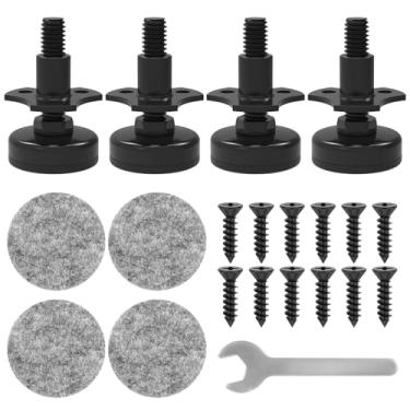 Imagem de Qenwkxz 8/4 peças de pés de nivelamento de móveis com altura ajustável, niveladores de perna resistentes, suporta 598 kg, perna niveladora de armário para armários, sofás, mesas, cadeiras e mesas
