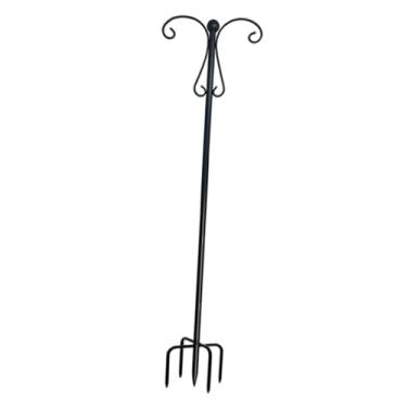 Imagem de Generic Gancho de jardim elegante com 5 pontas, gancho de metal para alimentador de pássaros, poste para luzes de alimentador de flores, 274 Cm