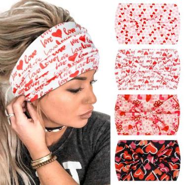 Imagem de Bandanas Huachi Valentine Heart para mulheres, pacote com 4