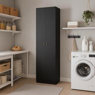 Imagem de Armário Multiuso Genialflex Xangai 2 Portas Preto Fosco