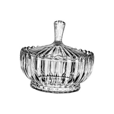 Imagem de Fenteer Prato de vidro para doces com tampa, pote para biscoitos, caixa de joias, recipiente, fruteira decorativa para decoração de casa, festa de, Style a