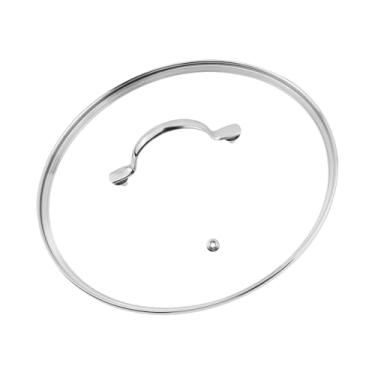 Imagem de Woogim Tampas de vidro temperado de 28 cm com alça de aço inoxidável, design de saída de vapor, pode ser lavado na lava-louças e forno de até 250 graus Celsius. Tampa de panela bem selada para