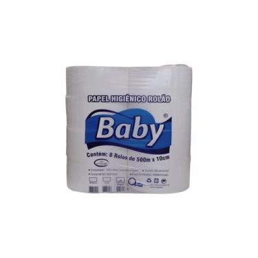 Imagem de Papel Higiênico Rolão Folha Simples Virgem Branco 8x500m Baby