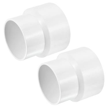 Imagem de Unifizz 2 peças 110 mm a 90 mm (4-3/20.3 cm a 3-1/5.1 cm) acoplador redutor de PVC conector de tubo reto branco para encanamento e tanque de água