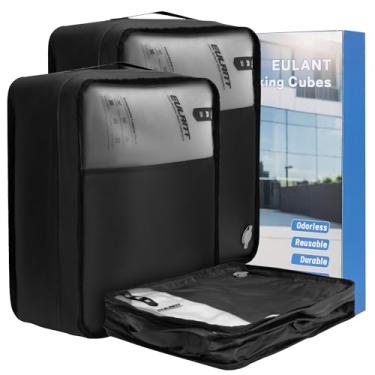 Imagem de Pacote com 2 sacos de vácuo reutilizáveis para roupas, sacos de vedação a vácuo com zíper IP67 profissionais para organizadores de embalagem, organizador de embalagem de compressão à prova d'água para